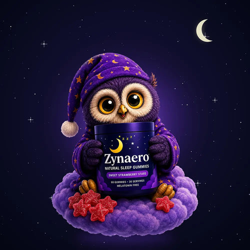 Zynaero Melatonin-Free Sleep Gummies tin with Sweet Strawberry Stars gummies